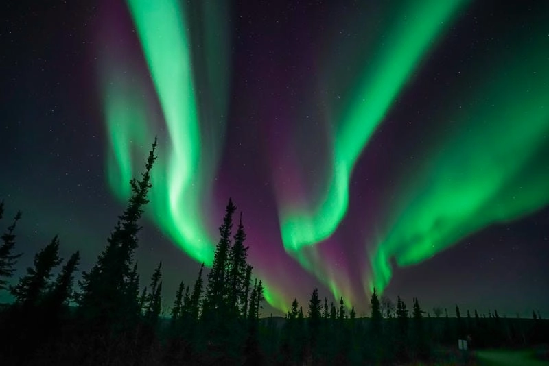 Ảnh Bắc Cực quang Alaska rực rỡ và lãng mạn