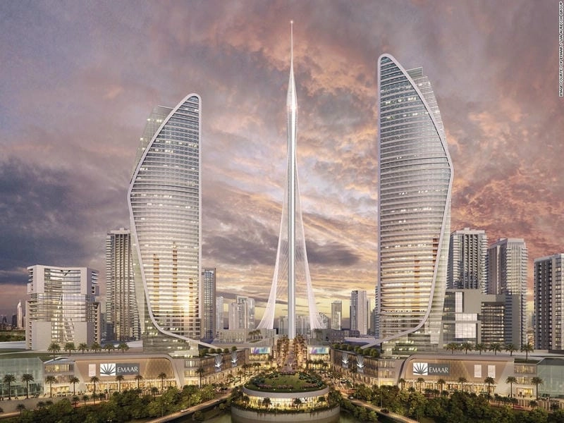 Biểu tượng Dubai Creek Harbour nổi bật giữa skyline