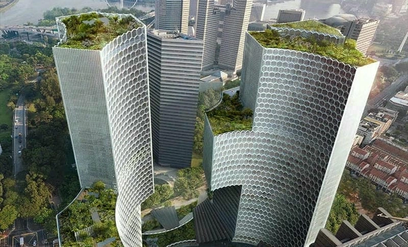DUO Towers tô điểm ấn tượng cho đường chân trời Singapore hiện đại