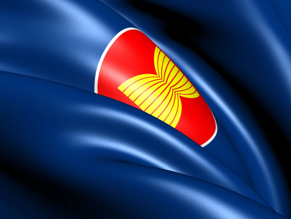 Hình ảnh quốc kỳ ASEAN quen thuộc trong sự kiện