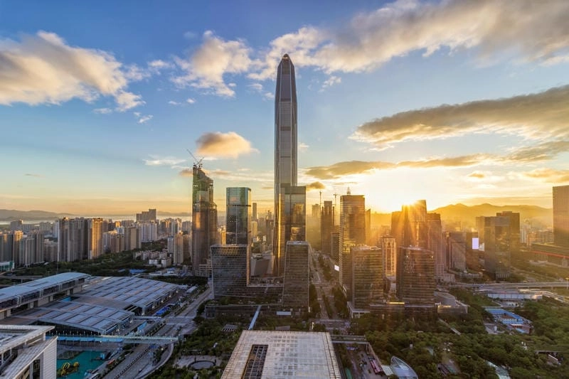 Ngắm Hình ảnh tòa nhà Ping An từ trên cao đẹp lung linh