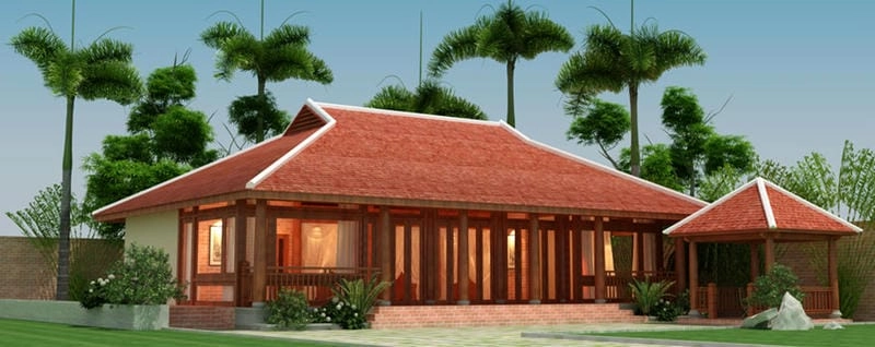 Nhà rường cổ truyền Bắc Bộ tại Nam Định với tường hậu ốp nan dọc và hoa văn chạm trổ tinh xảo