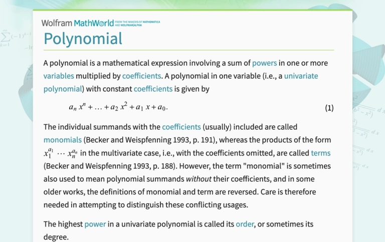 Polynomial là gì? Khám phá định nghĩa và ứng dụng trong toán học