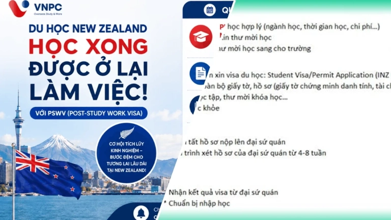 Quy trình apply du học New Zealand ngành quản lý dự án 2026