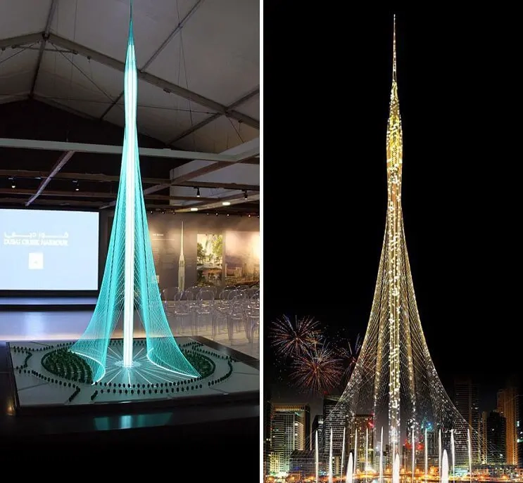 Toàn cảnh skyline Dubai Creek Tower ngắm trọn vịnh
